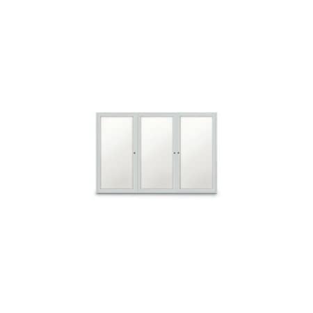 United Visual Products Triple Indoor Enclosed Magnetic Wet/Dry UV872-SATIN-BLKPORC